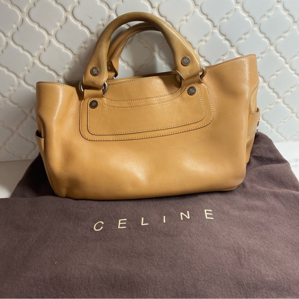 CELINE Boogie Bag with Original Celine Dustbag Light Brown Tan Camel EUC